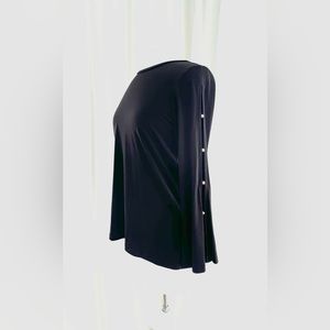 NWT Michael Kors Medium Black Long-sleeve w/ Gold Bead Parted Sleeves